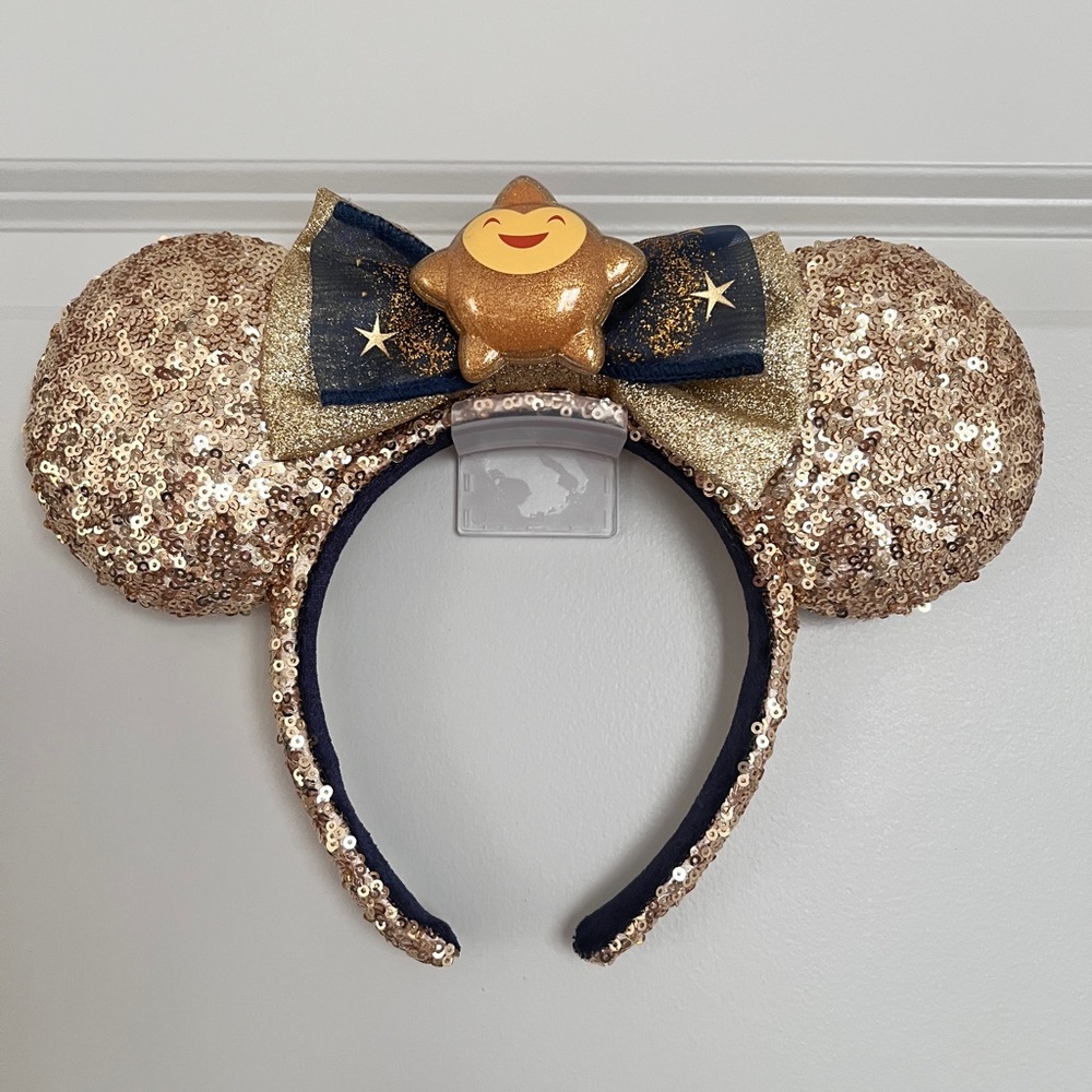 Gold and Blue Star Bow Headband